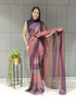 Vasthrlay Pink Georgette Unstitched Saree