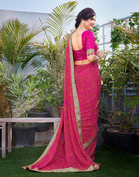 Vasthrlay Georgette Printed Jacquard Material Ethnic Wear