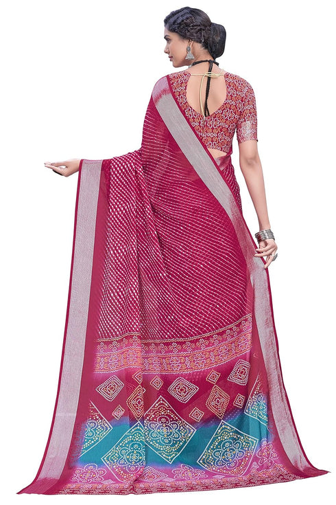 Vasthrlay Bandhani Chiffon Rani Ethnic Wear