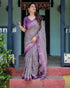 Vasthrlay Turquoise Floral Embroidered Saree