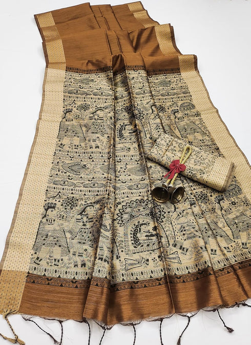 Vasthrlay Tussar Saree Bordar