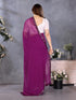 Vasthrlay Wine Embroidery Unstitched Saree