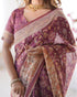 Vasthrlay Handloom Geometric Burgundy Saree