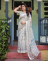 Vasthrlay Handwoven Printed Tasselled Saree
