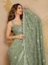 Vasthrlay Geogette Embroidery Unstitched Lightgreen Ethnic Wear