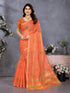 Vasthrlay Orange Unstitched Saree