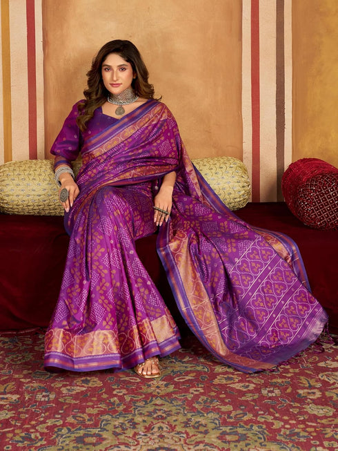 Vasthrlay Women's Kanjivaram Silk Unstitched Saree