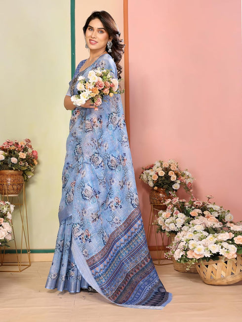 VasthrlayDigital Printed Unstitched Brown Free Ethnic Wear