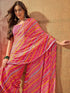 Vasthrlay Chiffon Bandhani Unstitched Purple Saree