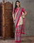 Vasthrlay Printed Tassels Unstitched Maroon Saree