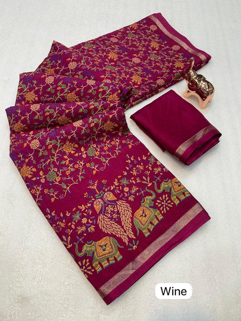 Vasthrlay Kalamkari Digital Piece Navy