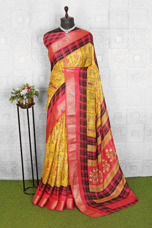 Vasthrlay Printed Checked Lightweight