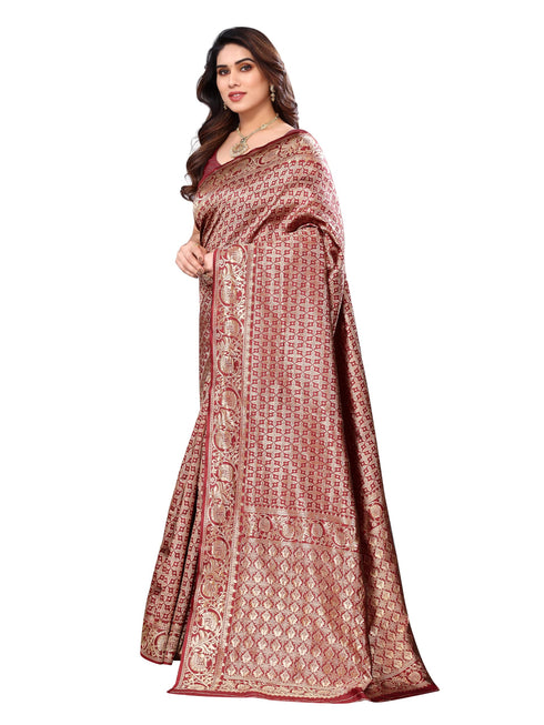 Vasthrlay Kanjivaram Unstitched Saree