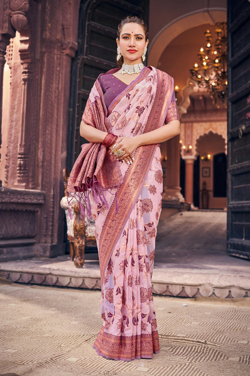 Vasthrlay Organza Designer Unstitched Saree