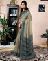 Vasthrlay Womens Printed Unstitched Dark Green Saree