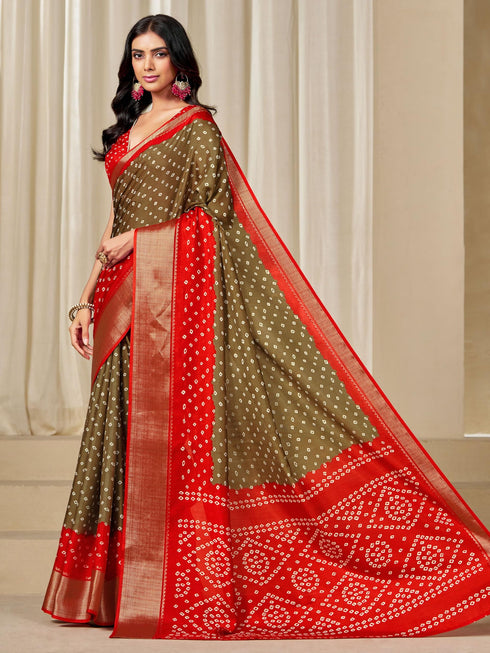 Vasthrlay Bandhani Border Saree