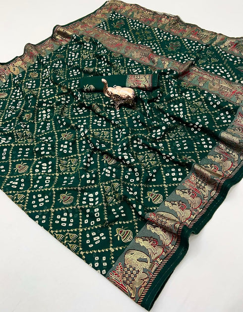 Vasthrlay Bandhani Georgette Kalamkari
