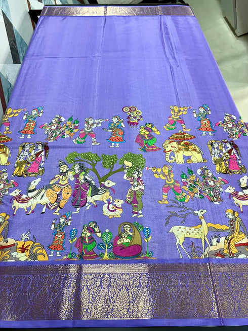 Vasthrlay Kalamkari Tussar Silk Saree Designer