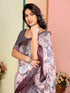 Vasthrlay Brown Printed Unstitched Saree