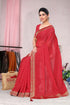 Vasthrlay Fashion Georgette Bandhej Red Ethnic Wear