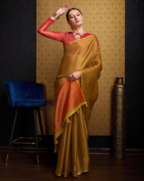 Vasthrlay Women's Cotton Length Unstitched Saree