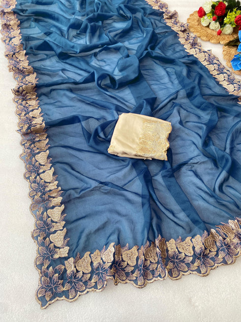 Vasthrlay Georgette Embroidery Saree