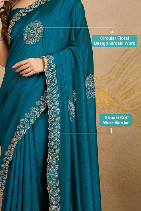 Vasthrlay Siroski Unstitched Morpeach Ethnic Wear