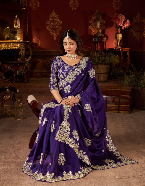 Vasthrlay Embroidery Unstitched Saree