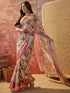 Vasthrlay Printed Jacquard Multicolour Saree With Unstitched Blouse Piece