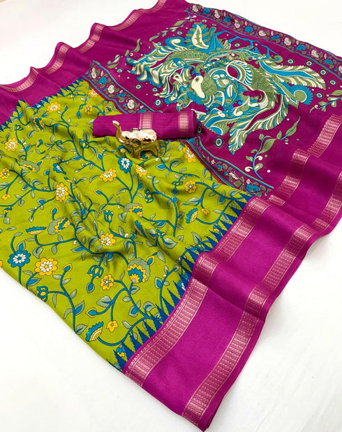 Vasthrlay Tussar Print Saree