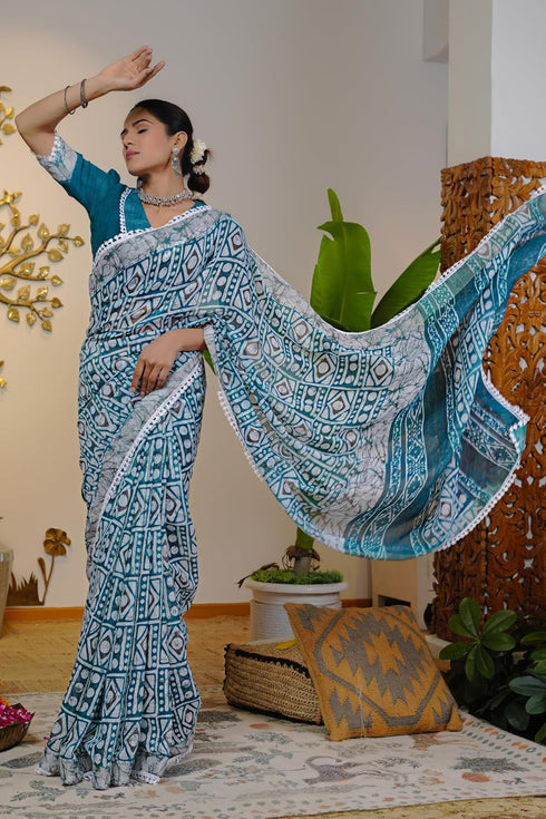 Vasthrlay Fashion Chevron Printed Ethnic Wear