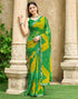 Vasthrlay Chiffon Bandhani Unstitched Green Saree