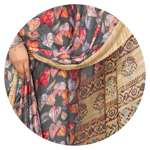 Vasthrlay Fashion Georgette Kalmkari Mehandi Ethnic Wear