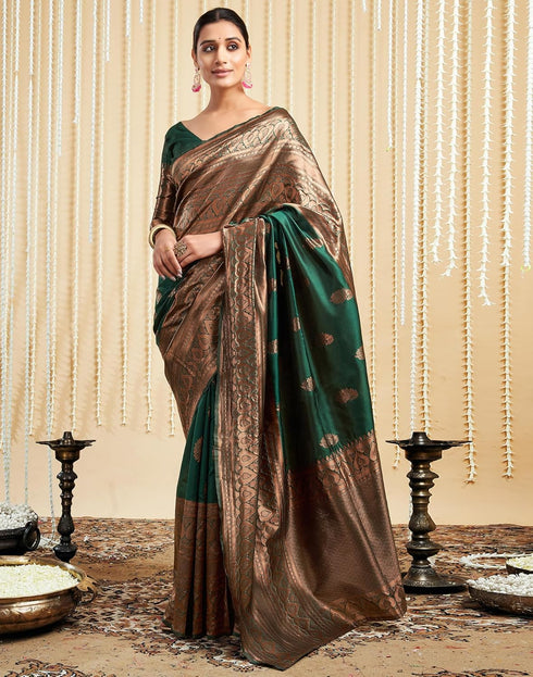 Vasthrlay Womens Banarasi Jacquard Sky Blue Saree