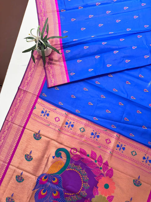 Vasthrlay Paithani Kanjivaram Royalblue