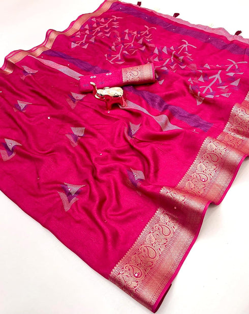 Vasthrlay Bandhani Unstitched Piece Saree