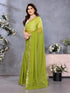 Vasthrlay Wine Embroidery Unstitched Saree