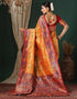 Vasthrlay Womens Banarasi Unstitched Yellow Saree