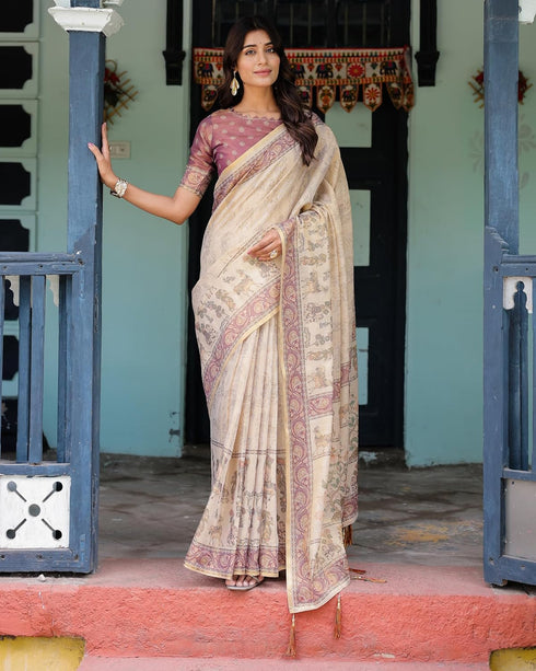 Vasthrlay Handloom Traditional Paisley Saree