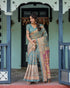 Vasthrlay Handloom Cotton Turquoise Saree