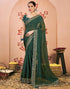 Vasthrlay Bandhani Embroidery Unstitched Rama Green Saree