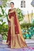 Vasthrlay Banarasi Maroon Ethnic Wear