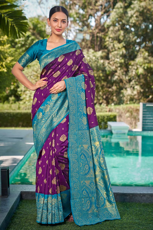 Vasthrlay Banarasi Rich Pastelgreen Ethnic Wear