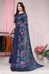 Vasthrlay Fashion Chiffon Printed Navy Ethnic Wear