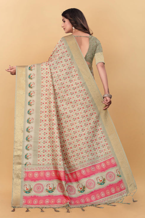 Vasthrlay Kanjivaram Traditional Unstitched Saree