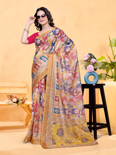 Vasthrlay Printed Unstitched Saree