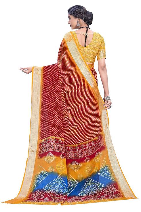 Vasthrlay Bandhani Chiffon Rani Ethnic Wear