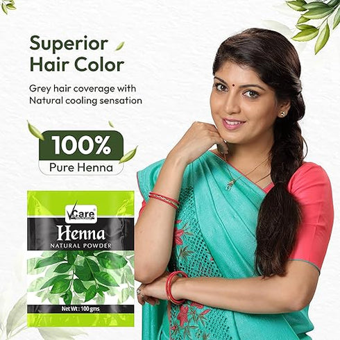 VCare Henna Natural Powder for Hair - 100 gm