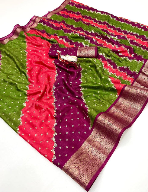 Vasthrlay Bandhani Kanjivaram Weaving