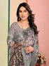 Vasthrlay Brown Printed Unstitched Saree